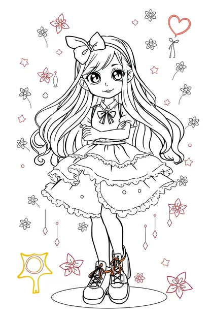 Yōchien no Onna no Kawaii Nihongo Coloring Pages