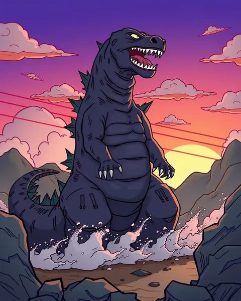 chōjin Gojira no anime shashin kodomo no asaobi