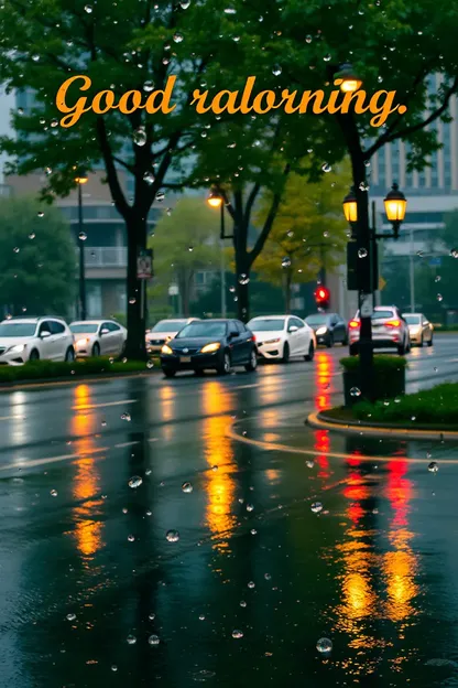 おはようございます、雨の日HD画像