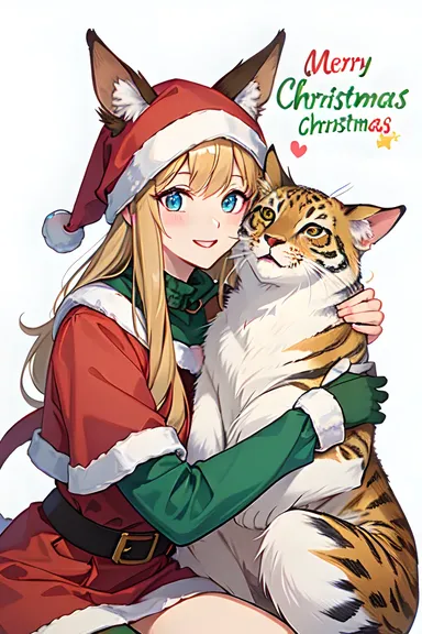 クリスマスイメージの動物メリーイメージ