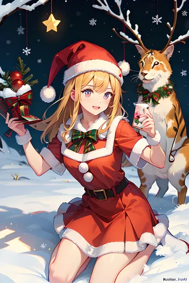 クリスマス動物のイメージで愛を祝う