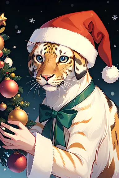 クリスマス動物のイメージとシーン