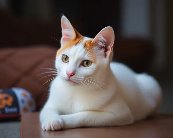 トルコバン猫のイメージ： whiskered facial features をハイライト