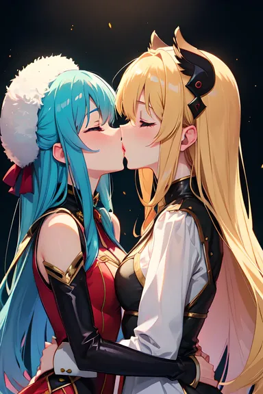 ロマンチックなインタラクションのアニメキス写真セッション