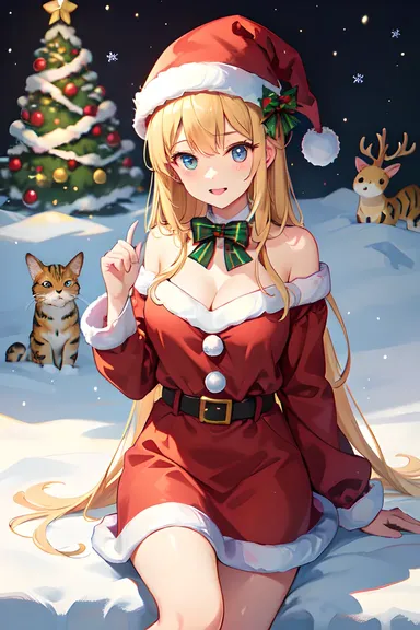 可愛らしい動物のクリスマス画像：SNSシェア用