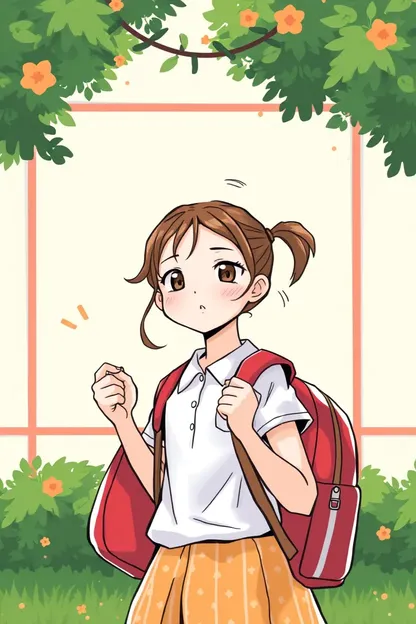 女の子の通学のGIF