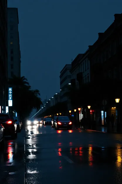 雨の夜イメージ：魔法のように魅惑的で、幻想的な映像