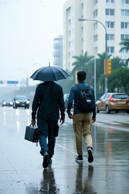 雨の朝の平和な瞬間の画像