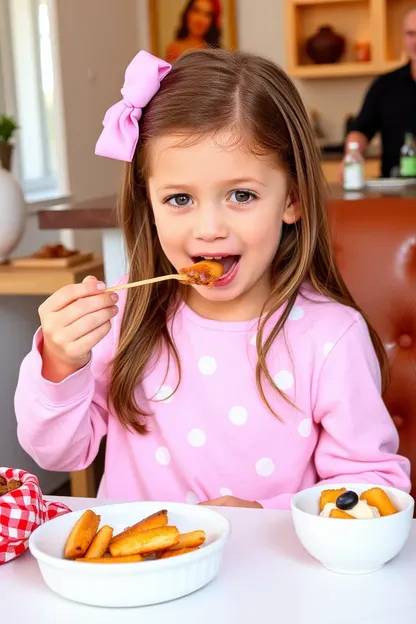 A Menina Comê Snacks em um Gif Animado Engraçado