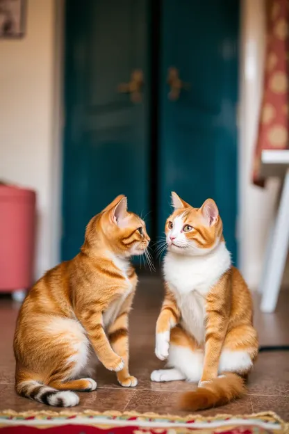 A amizade felina do menino em comparação com o comportamento da garota com gato