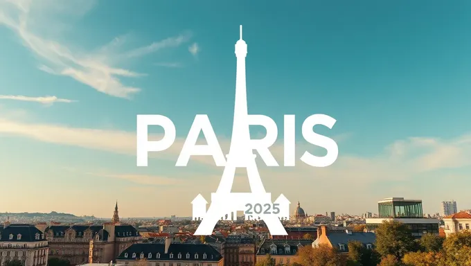 Abordagem Minimalista do Logotipo da Paris 2025 Branco