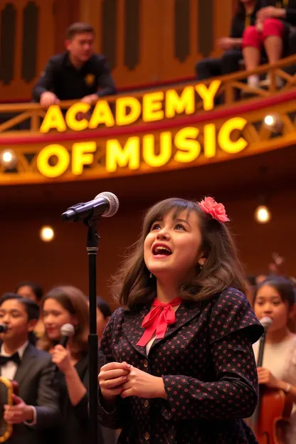 Academia de música engraçada de menina lançada