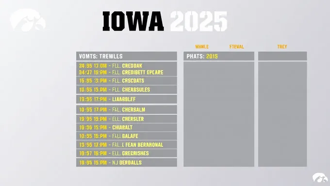 Agenda de futebol da Iowa divulgada publicamente online em 2025