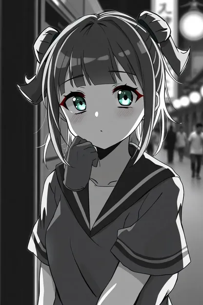 Anime Estilo de Menina Preto e Branco