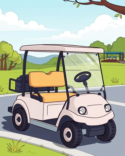 Arte de Cartum de Carro de Golf Disponível Breve