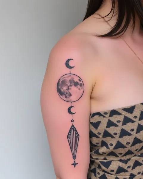 Arte de Tatuagem de Ciclo Lunar e Design Breathtaking