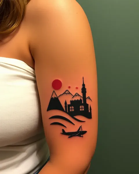 Arte de Tatuagem de Viagem para a Alma que Viaja