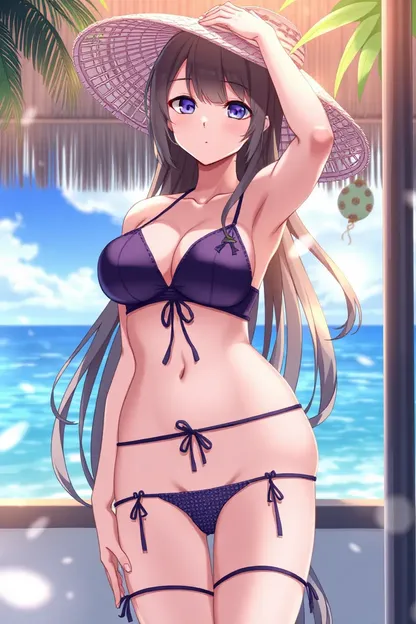 Arte de Titê e Bikini de Menina de Anime