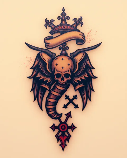 Arte e Design de Tatuagem Inglesa Antiga