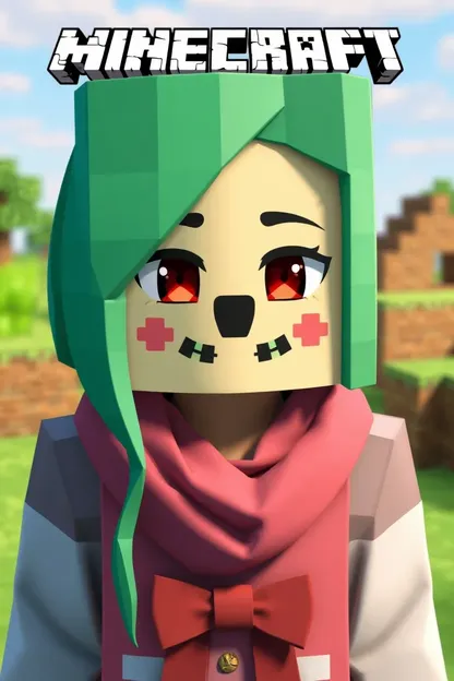 Avatar de Minecraft de Menina com Máscara Adorável