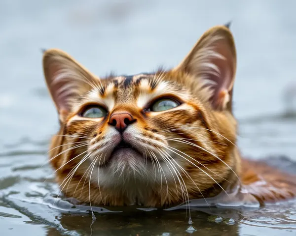 Aventura Molhada de Gato em Imagens