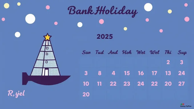 Calendário de feriado bancário de 2025