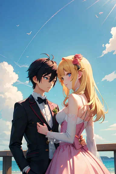 Casal de imagem de anime: bela arte de anime em exposição