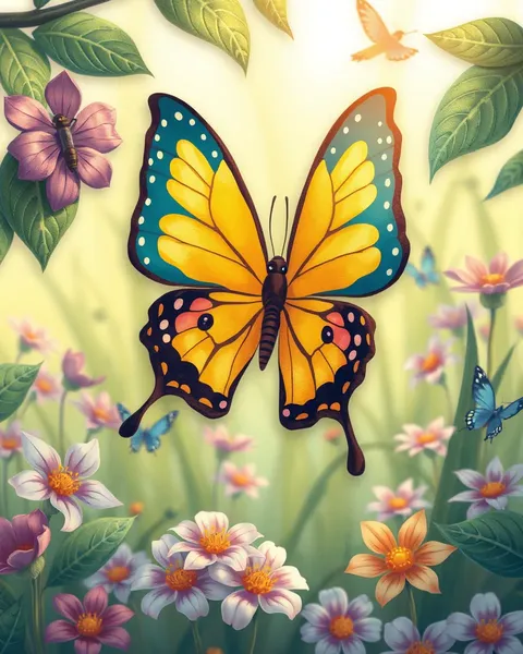 Coleção de Imagens de Butterfly de Cartoon para Entretenimento Infantil