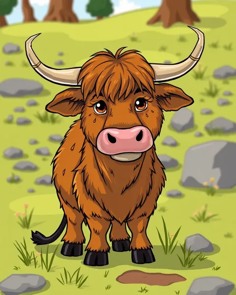 Coleção de imagens de vaca de montanha de desenho