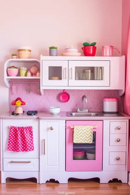 Conjunto de cozinha de menina com alimentos e acessórios de brinquedo