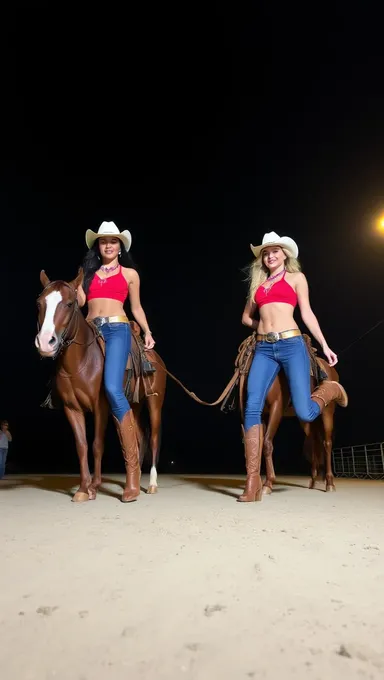 Cowgirls de Peito Grande: Frenesi Rural Atraente