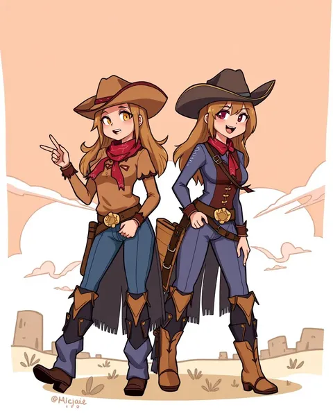 Cowgirls em Imagens de Desenho