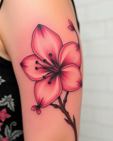 Desenho de Flor Sakura de Tatoo com Significado e Simbolismo Únicos