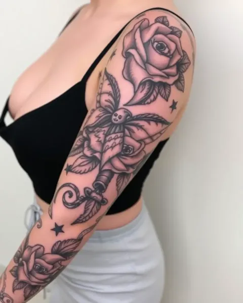 Desenho de Tatoo de Manga Feminino Impressionante para Mulheres