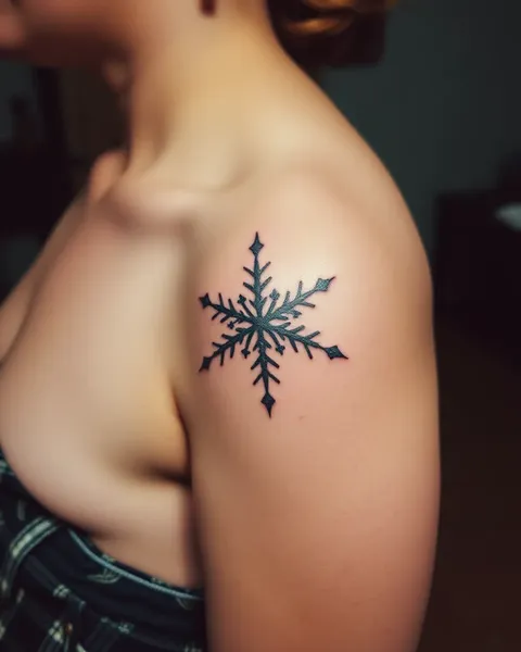 Desenho de Tatuagem de Flor de Neve Delicada para Mulheres