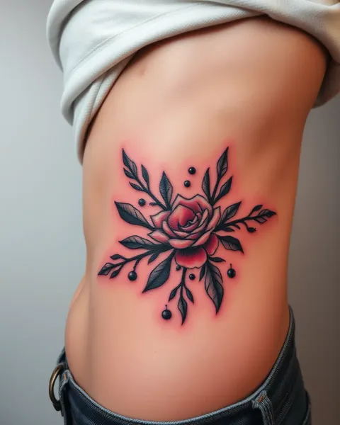 Design de Tatuagem no Lado do Abdomen do Corpo