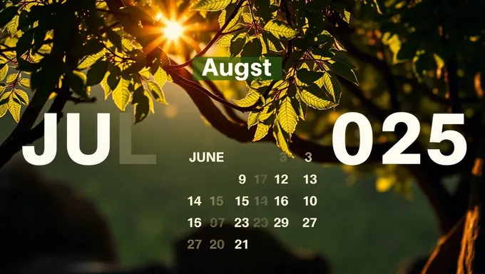 Detalhes do Calendário de Junho, Julho e Agosto de 2025