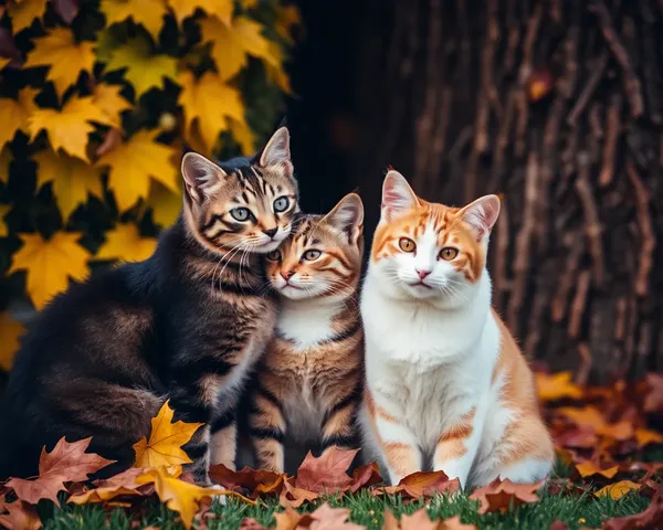 Estação de Outono Capturada com Fotos de Gatos