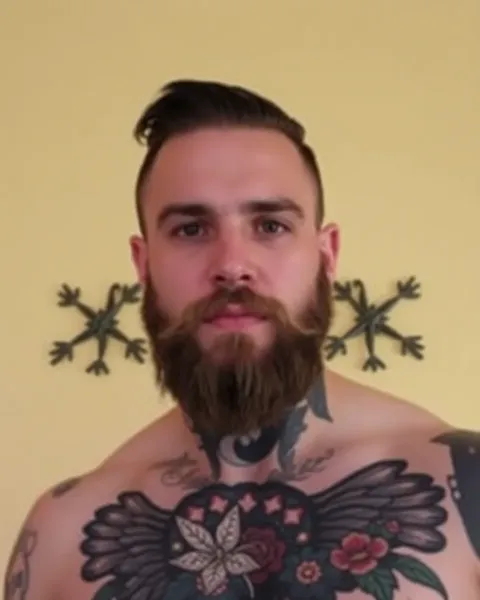 Estilo de Barba e Tatuagem do Pornstar Masculino