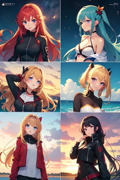 Exemplo de grid de imagens anime 3x3