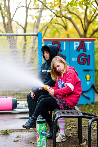 Experiência de Diversão com Água para Meninas no Playground