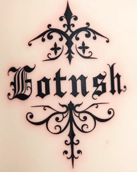 Fonte antiga inglesa de tatuagem e símbolos