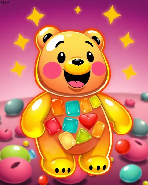 Fotos de Gummy Bear Cartoon com Expressões Facial Encantadoras