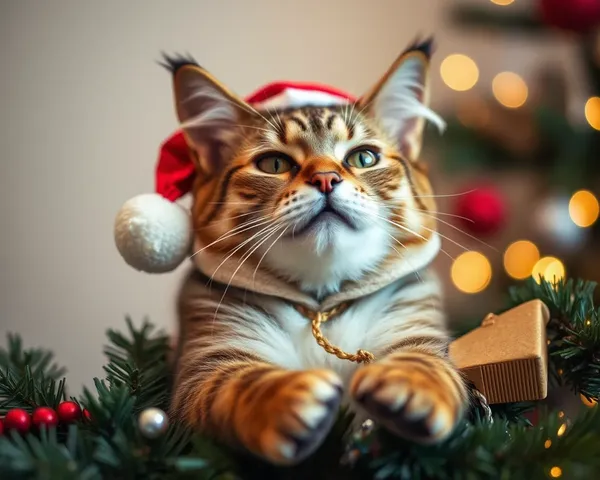 Fotos de Natal engraçadas de Gato para Colocá-lo no Modo