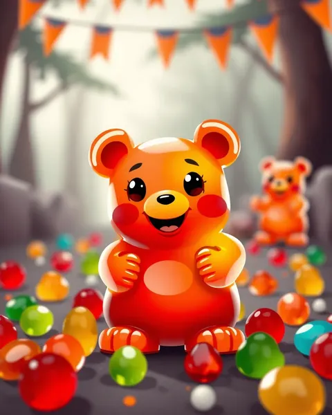 Fotos de Urso Gummy de Caricatura em Diversas Situações Divertidas