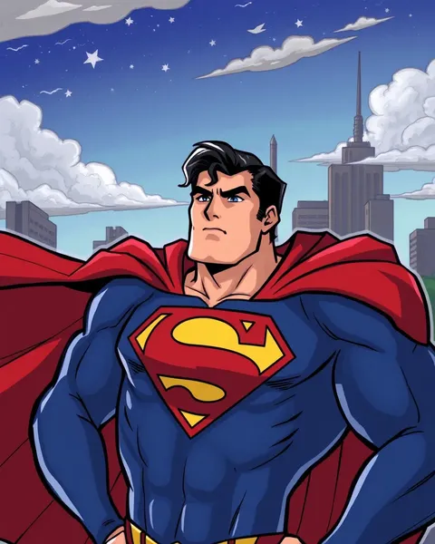 Fotos do Superman de Cartum Mostrando Personagens de Super-heróis Iconicos