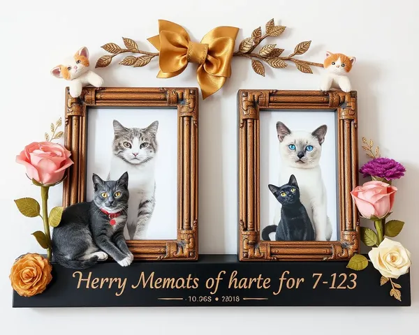 Frames de Fotos de Memória de Gato com Desenhos Únicos