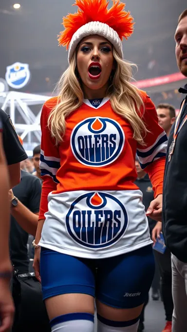 Fãs de Seios Unidos em Favor dos Oilers de Edmonton