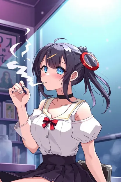 Garota de Anime Fumando Meme Popular Online