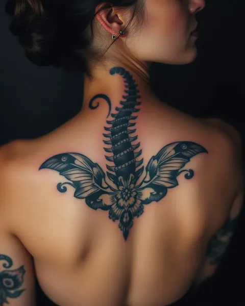 Idéias e Desenhos de Tatuagem na Coluna de Mulheres